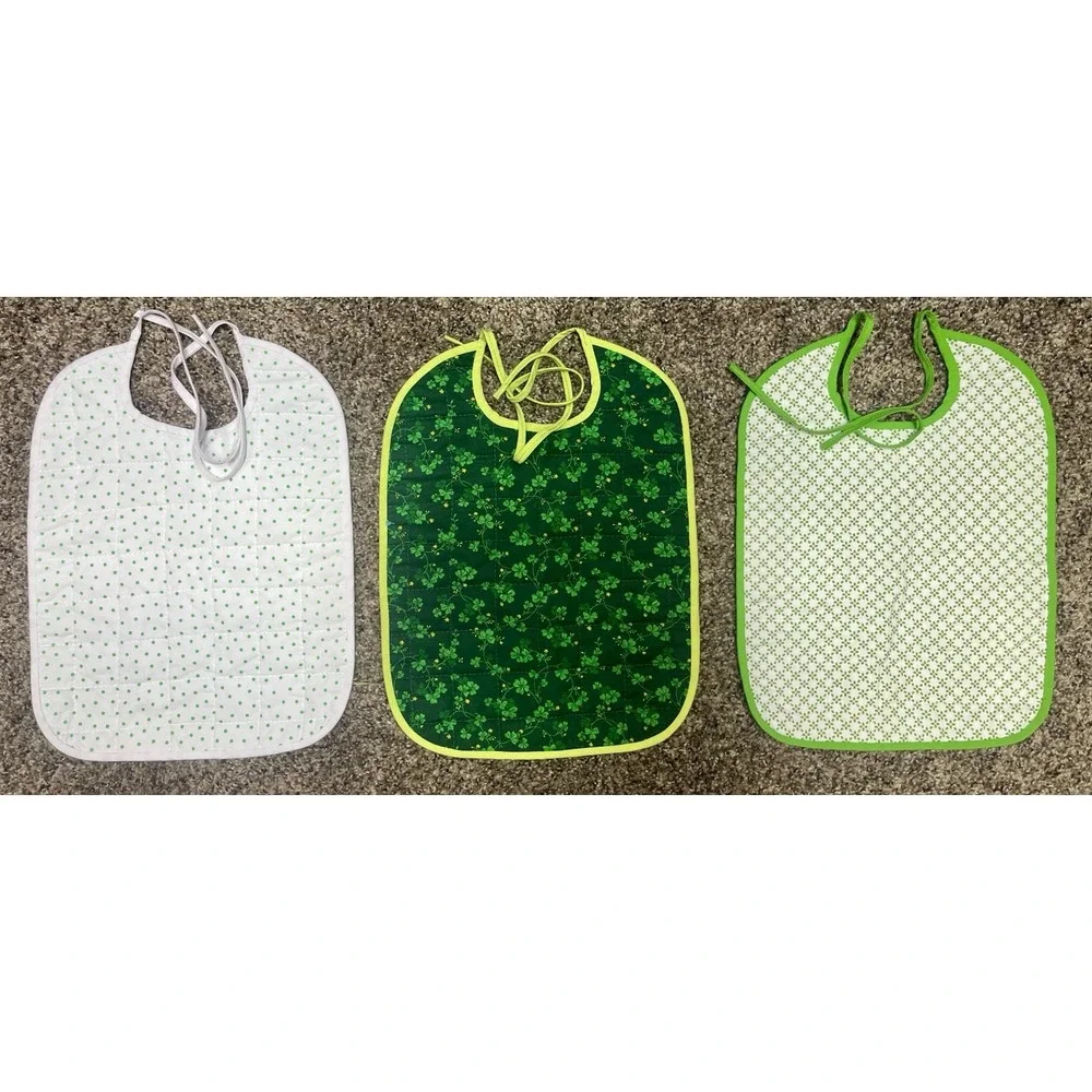 Lot Of 6 Quilted Handmade‎ St. Patrick's Day Baby Bibs Large Size 12